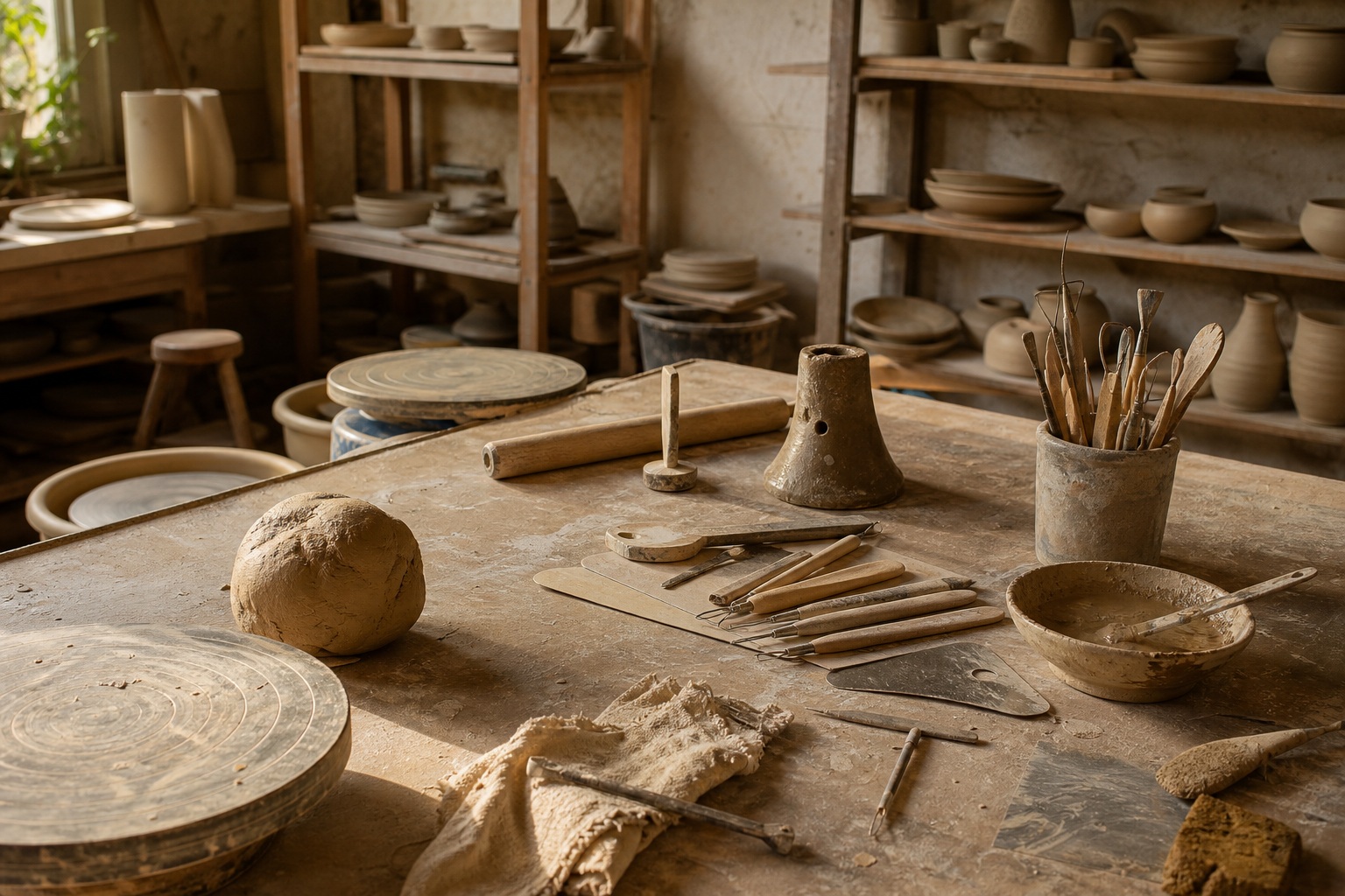 Preview for Warm Clay Workbench Tools Stock Background