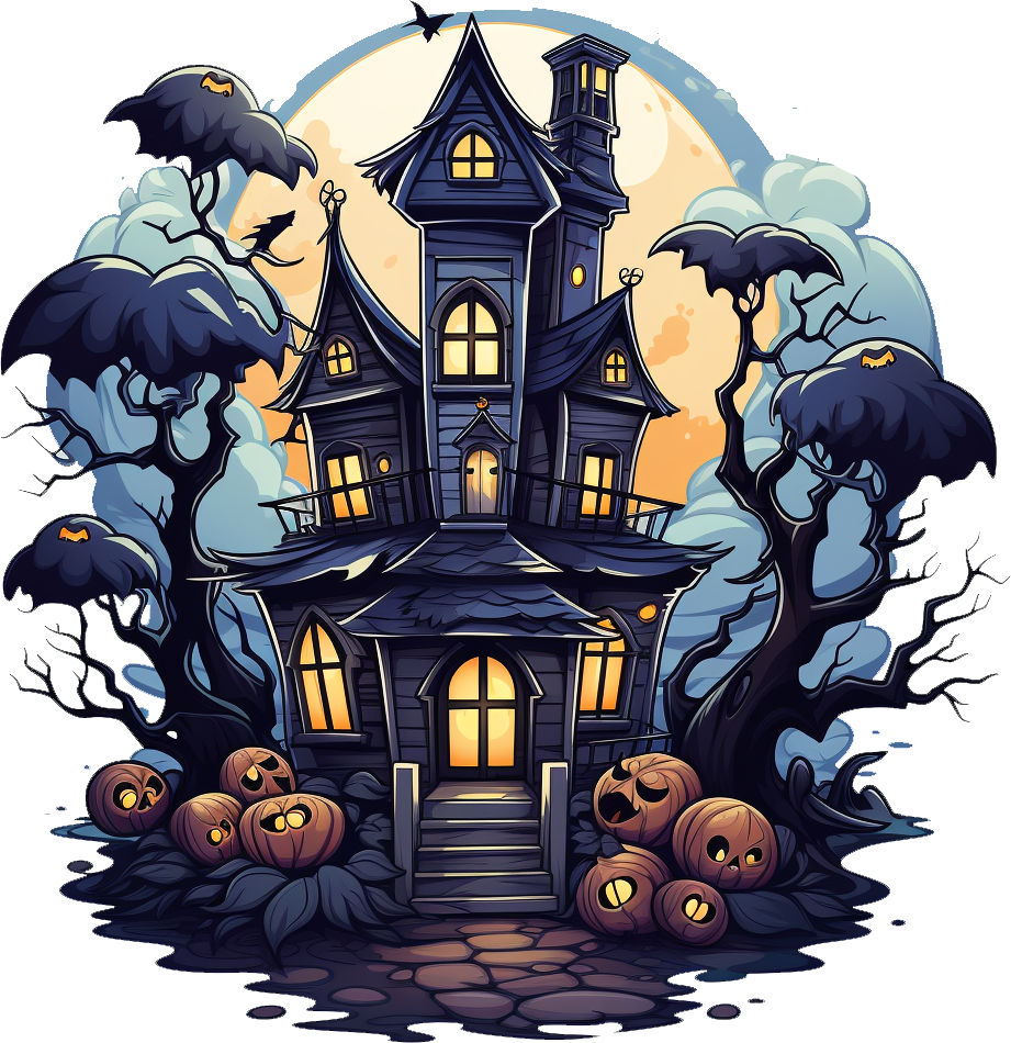 Preview for Halloween-haunted-mansion-illustration-haunted-house-sticker-ed24b