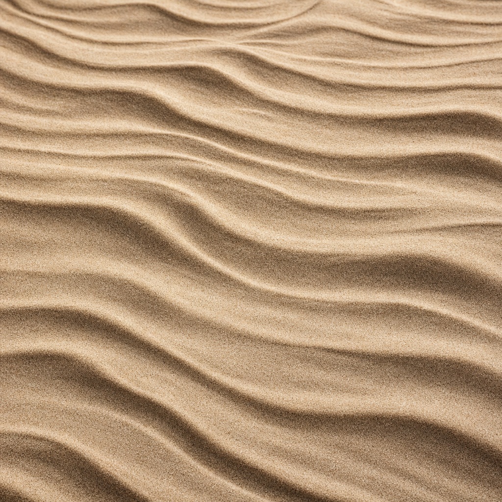Soft beige rippled texture with flowing sand-like lines and gentle shadows.
