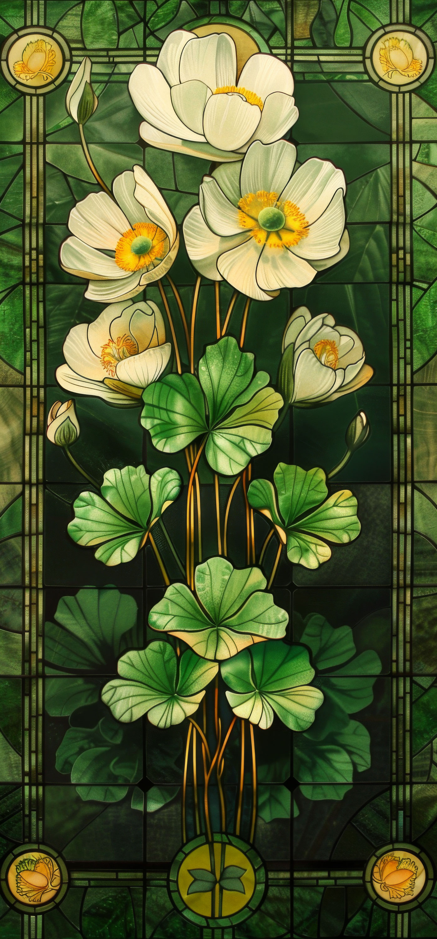 Preview for Stained-glass-floral-art-st-patricks-background-52163