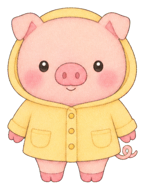 Preview for Kawaii Pig Raincoat Sticker
