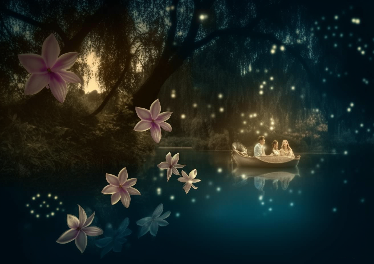 Preview for Mystical-forest-boat-ride-ai-images-background-2c0d0