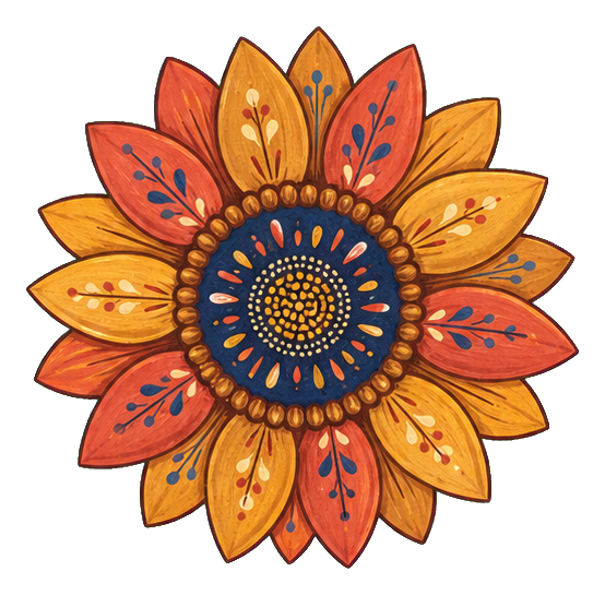 Preview for Folk Sunflower Sticker
