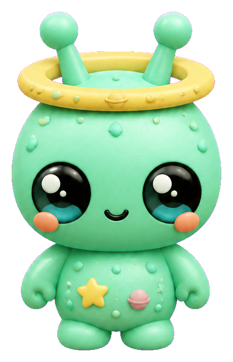 Preview for Mint Kawaii Alien Sticker