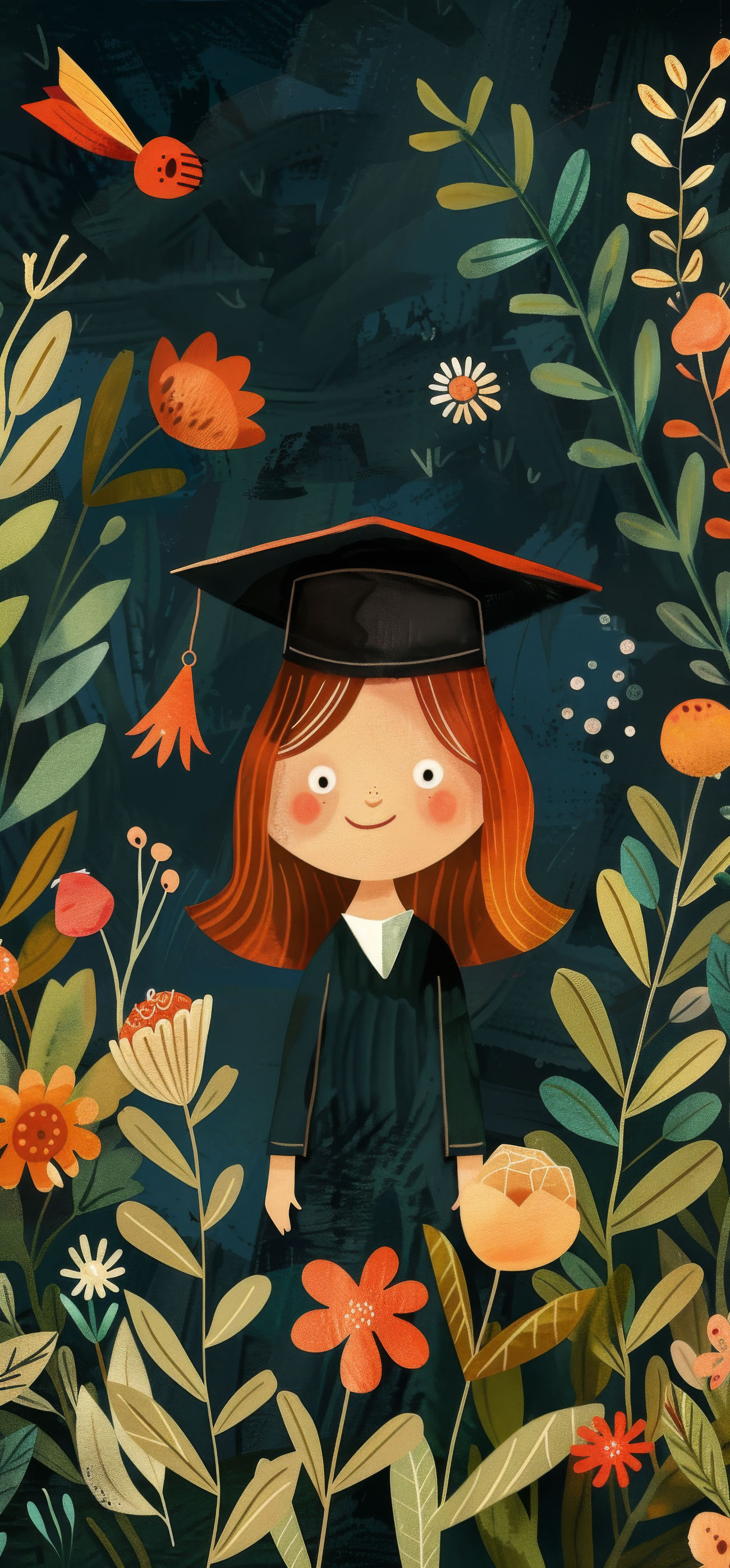 Preview for Graduation-cartoon-illustration-graduation-phone-background-85ae8