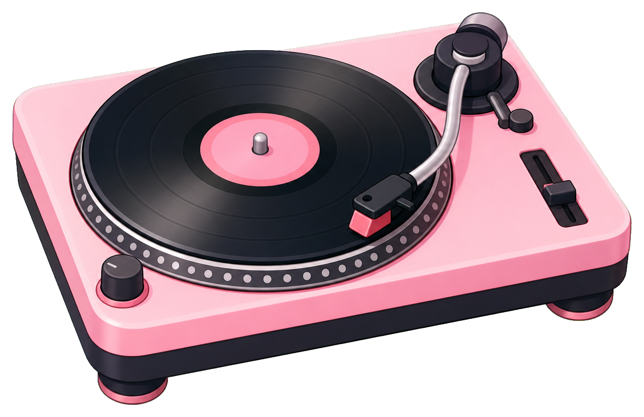 Preview for Pink Turntable Sticker For Party Designs
