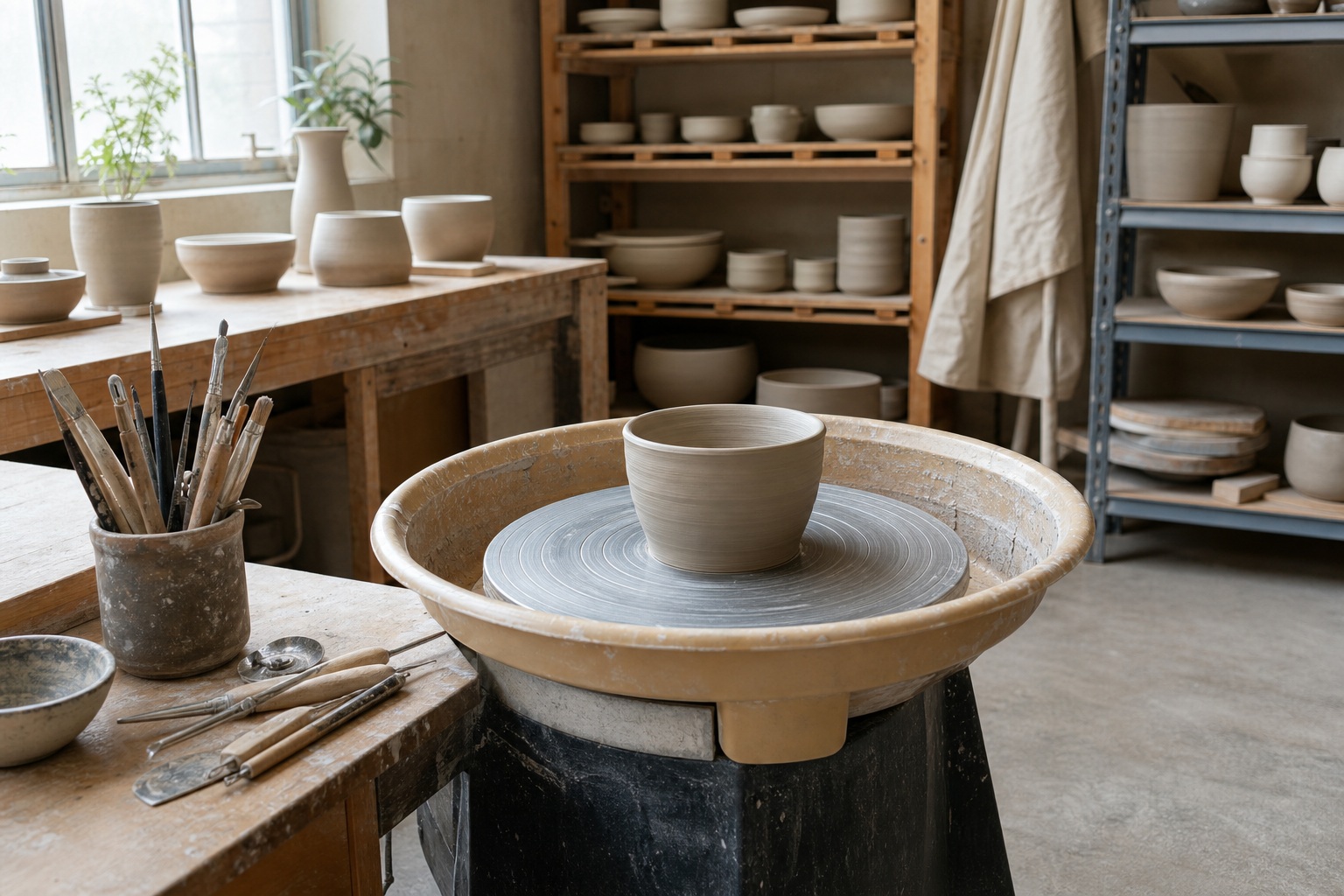 Preview for Bright Overcast Pottery Studio Background