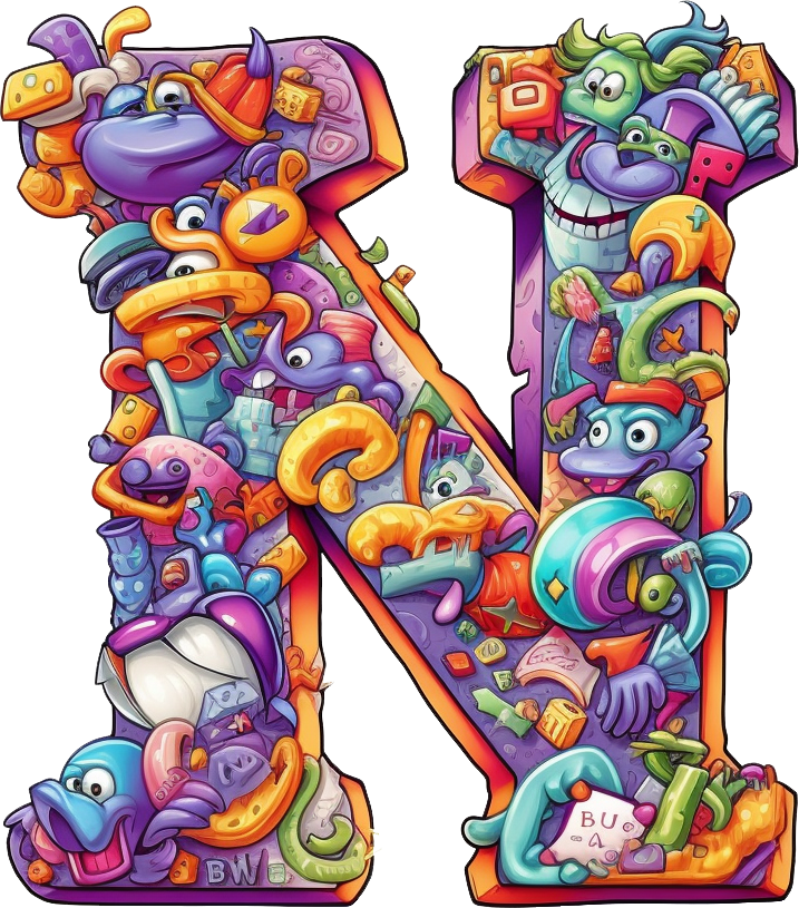 Preview for Whimsical-letter-n-design-silly-letters-sticker-e802b