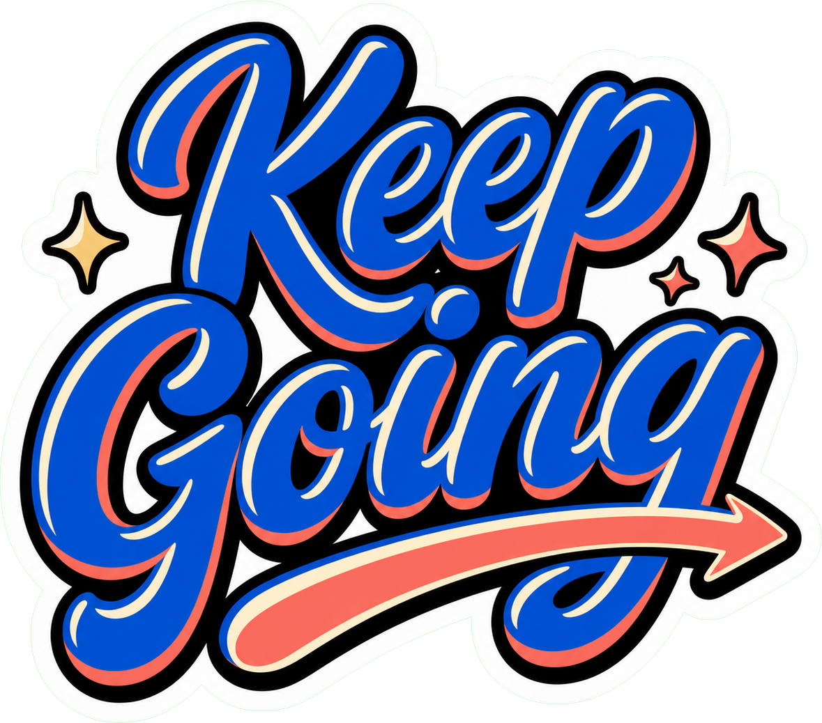Preview for Keep Going Sticker Graphic For Motivational Designs