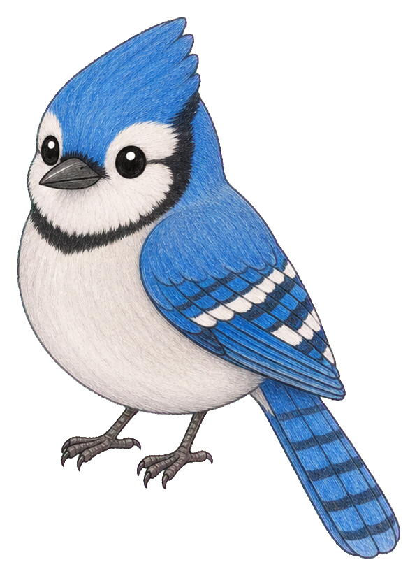 Preview for Blue Jay Kawaii Sticker Graphic