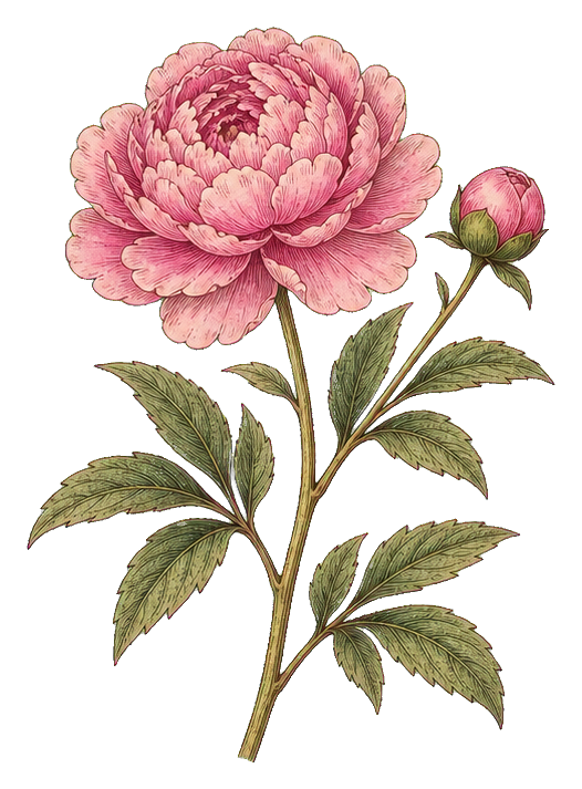 Preview for Pink Peony Botanical Sticker