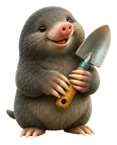 Preview for 3d Garden Animals Mole With Trowel