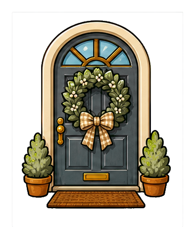 Preview for Front Door Wreath Sticker