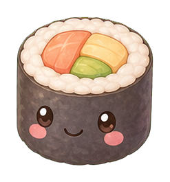 Preview for Kawaii Sushi Roll Sticker