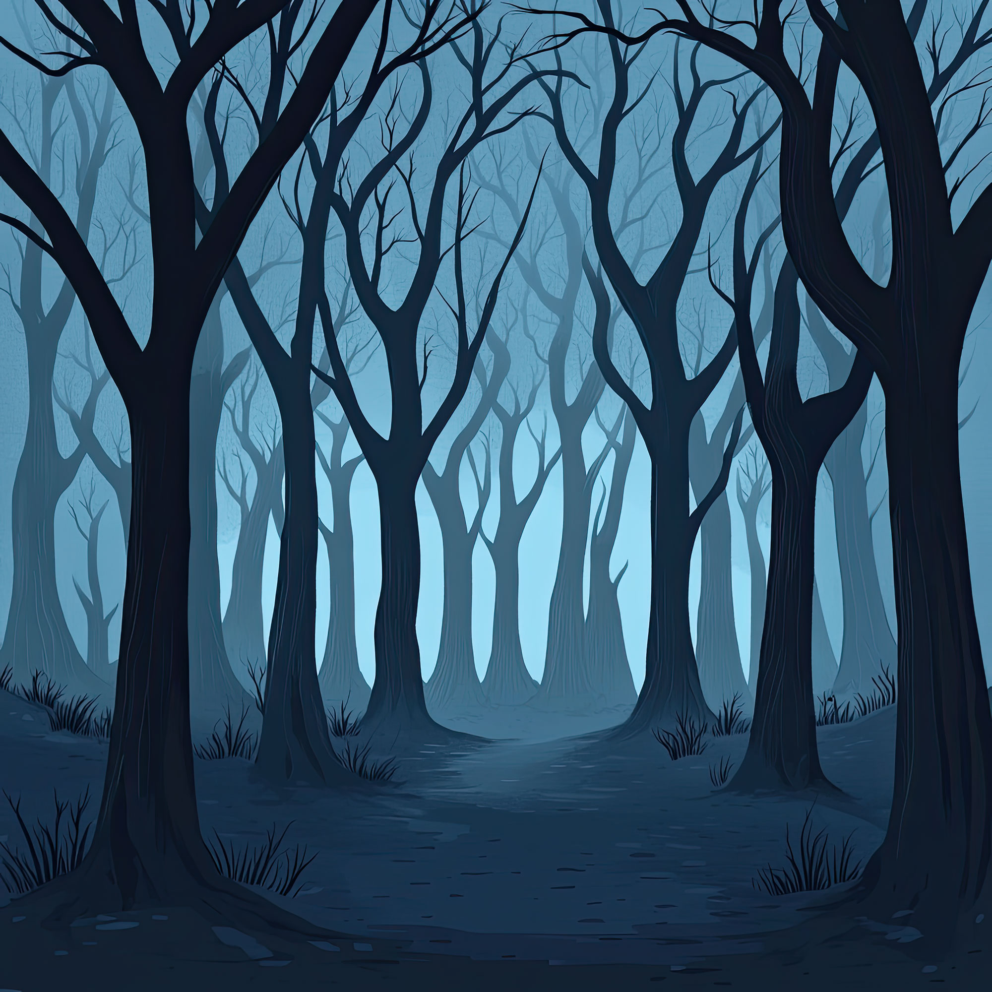 Preview for Dark-forest-landscape-illustration-spooky-backdrop-background-e0716