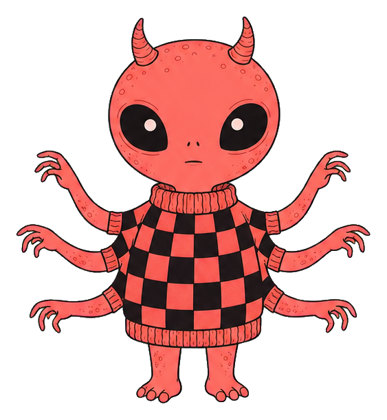 Preview for Six Arm Sweater Alien Sticker