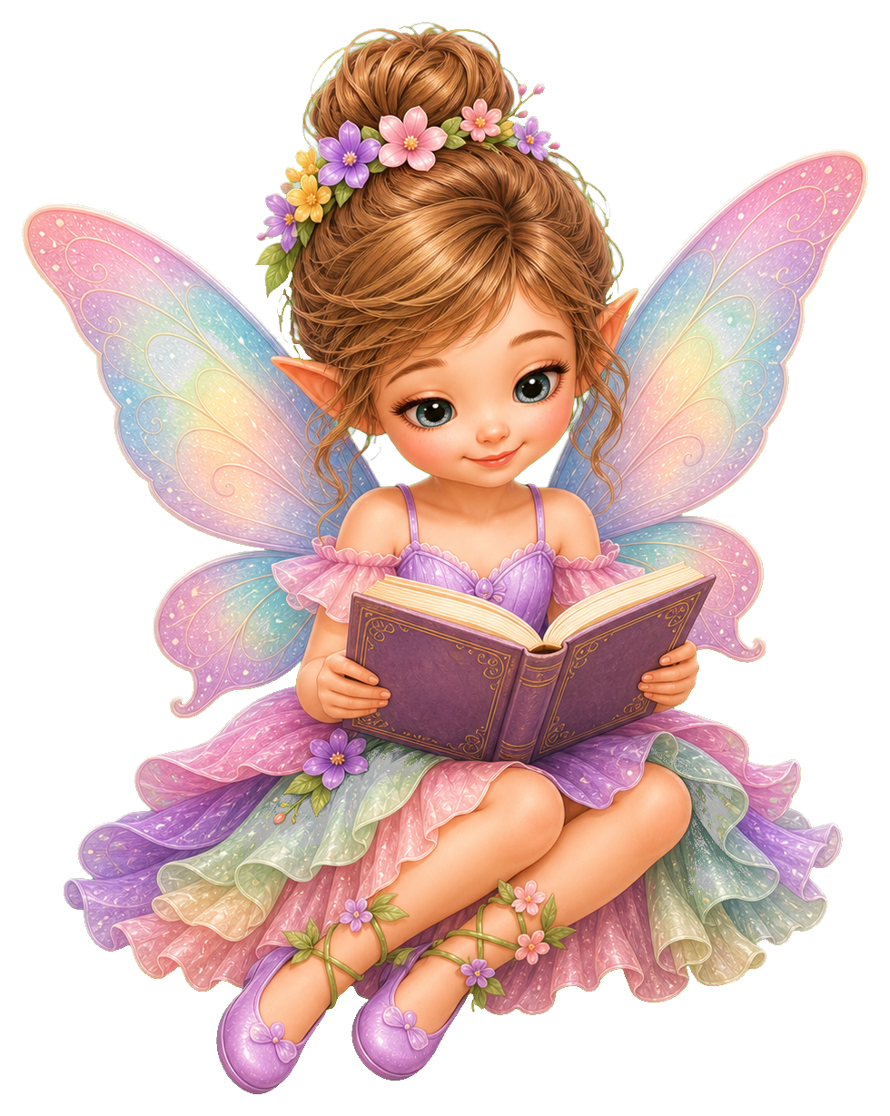 Preview for Fairy Reading Blank Book Sticker