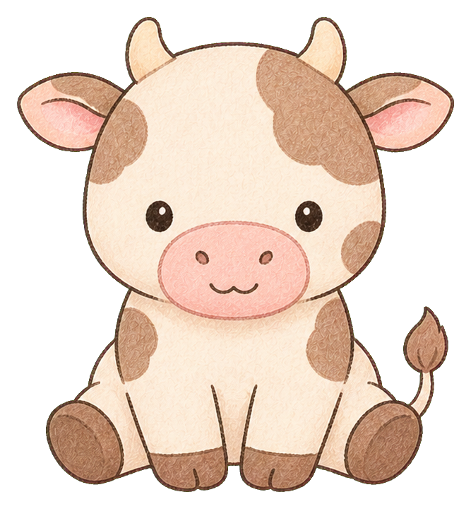 Preview for Cute Cow Sticker Graphic