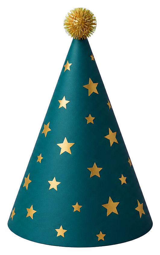 Preview for Teal Party Hat Sticker For 50th Birthday