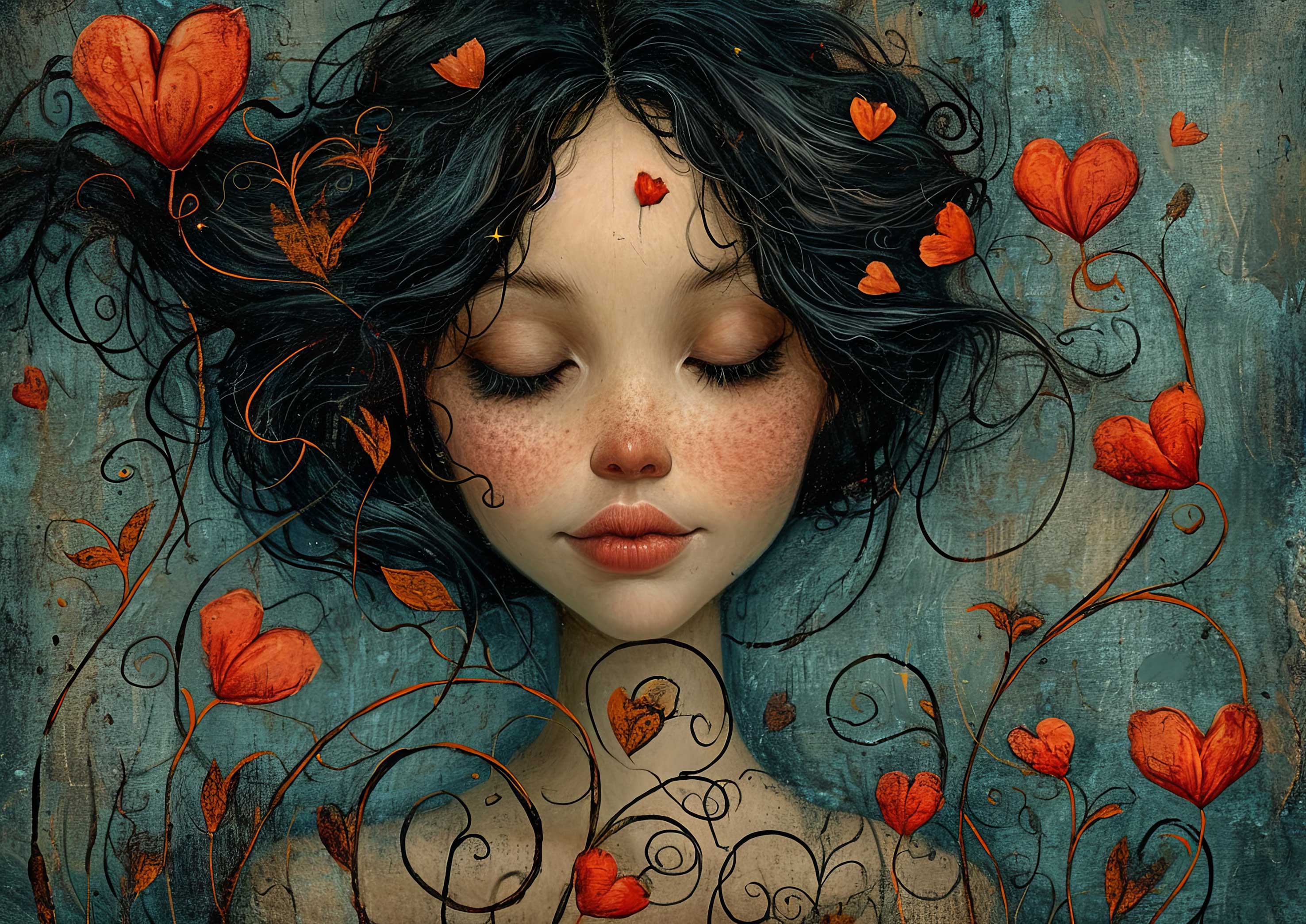 Preview for Serene-digital-art-beauty-love-background-618f1