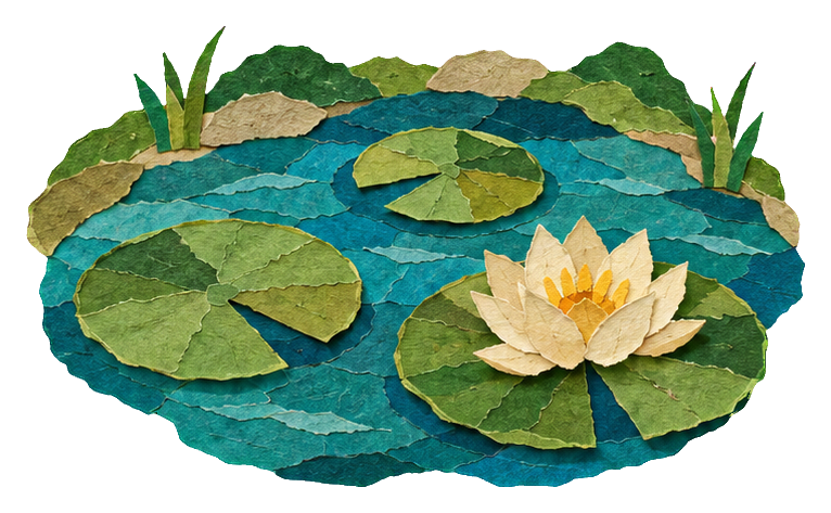 Preview for Torn Paper Landscapes Water Lilies