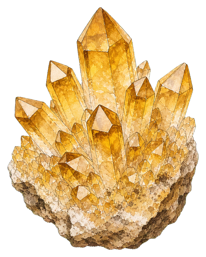 Preview for Citrine Crystal Cluster Sticker