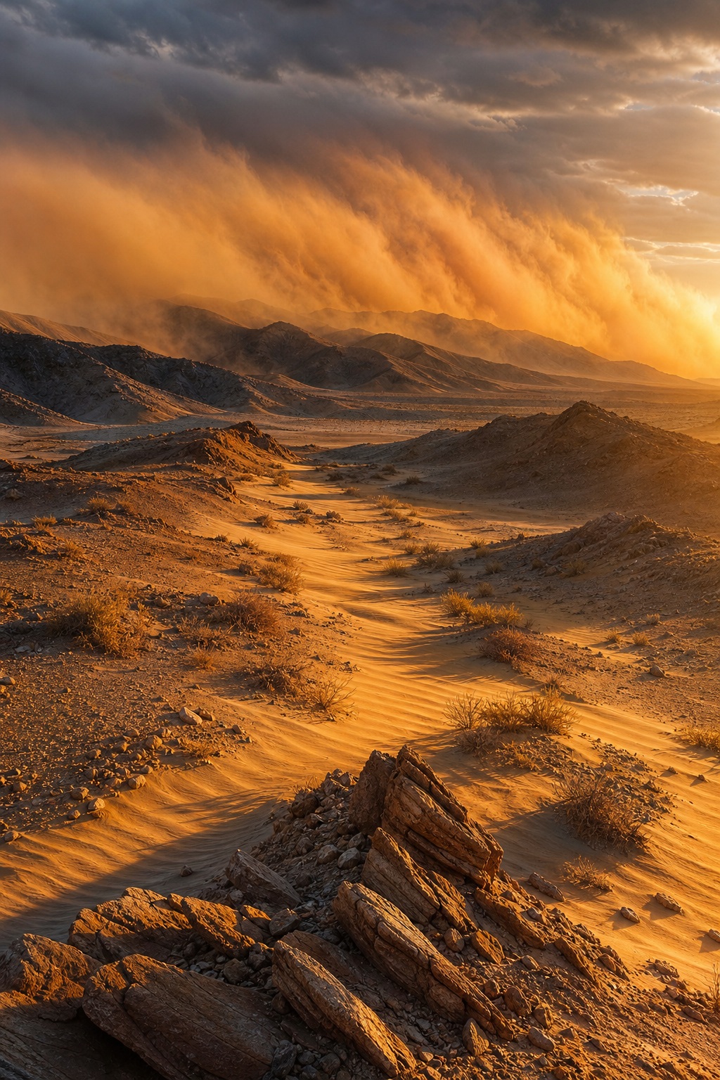 Preview for Golden Sandstorm Desert Background