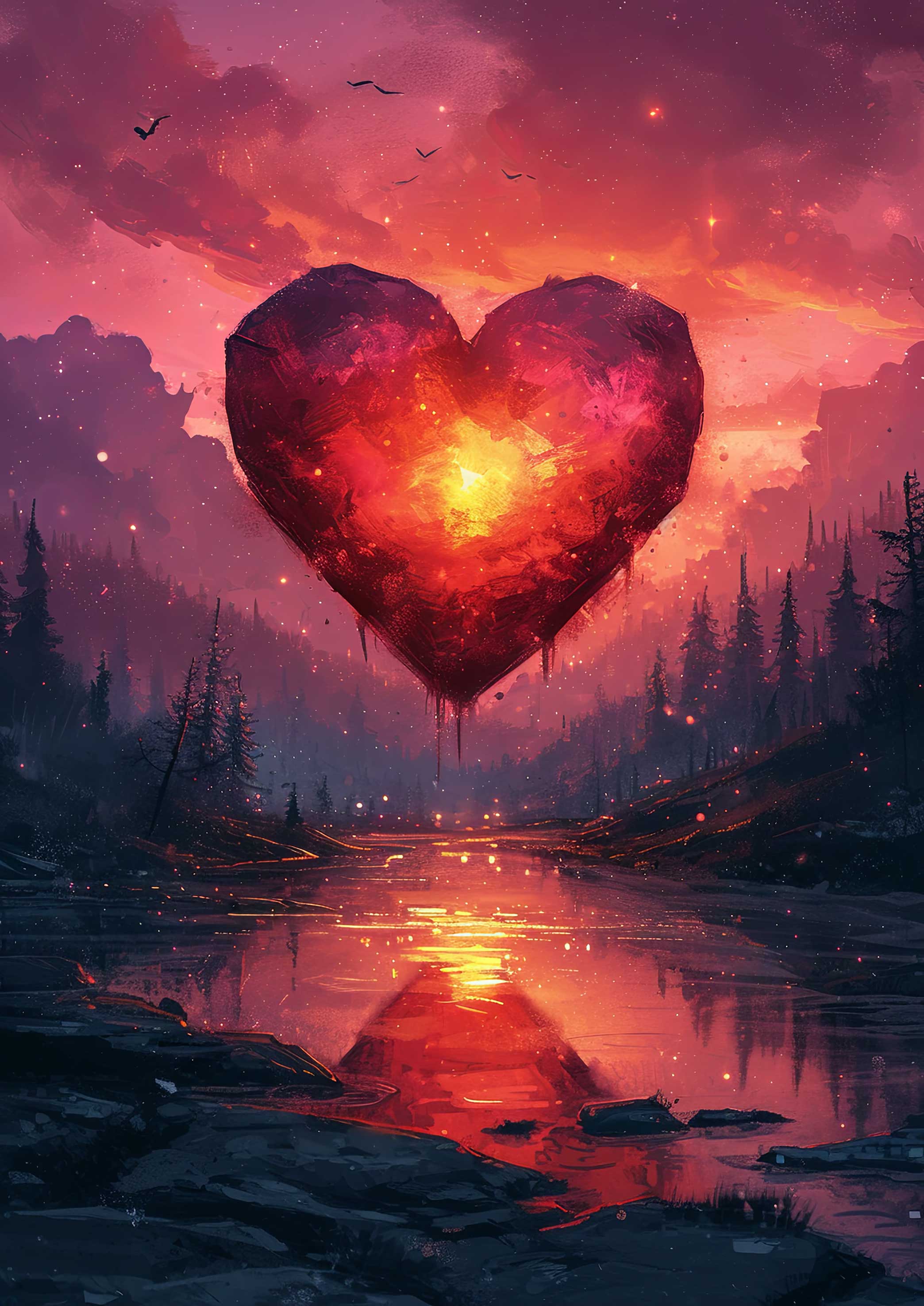 Preview for Heart-galaxy-sunset-love-background-930ba