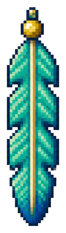Preview for Teal Feather Charm Sprite Sticker