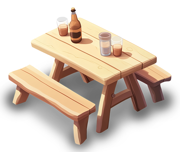Preview for Wooden-picnic-table-outdoor-dining-islandobjects-sticker-61318