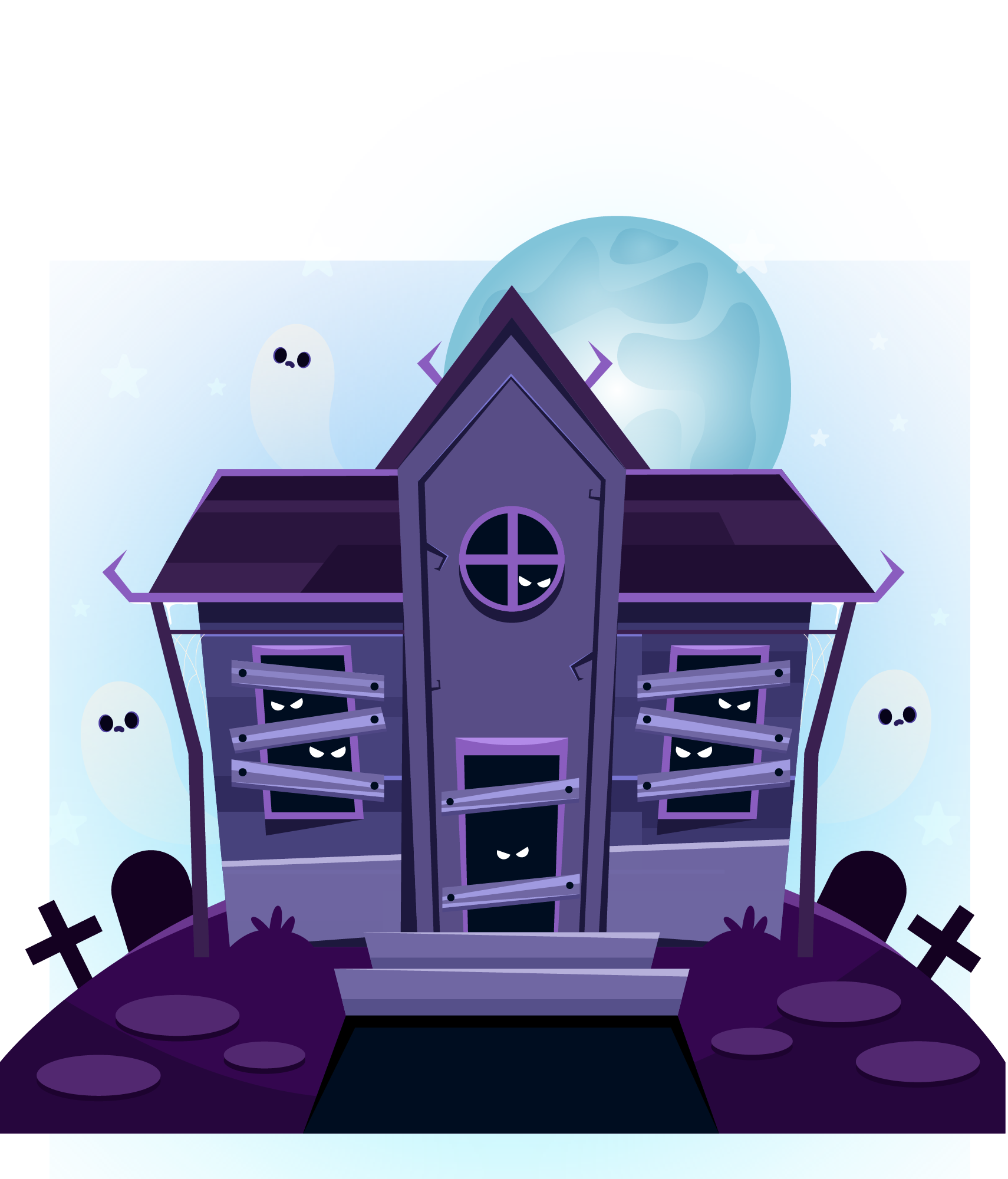 Preview for Halloween-haunted-house-illustration-sticker-f0dc6