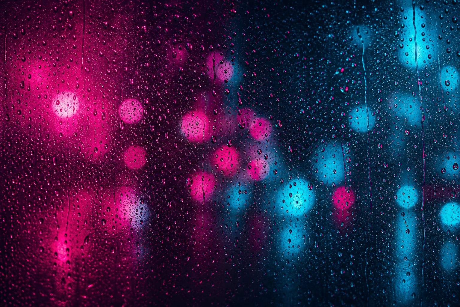 Preview for Neon Rain Blur Stock Background