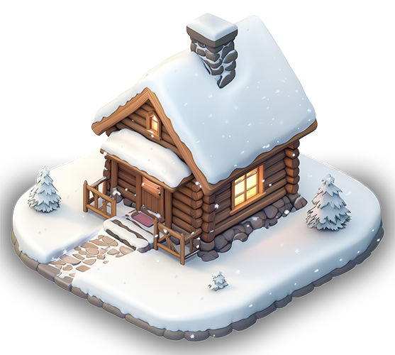 Preview for Winter-cabin-scene-building-sticker-f28d6