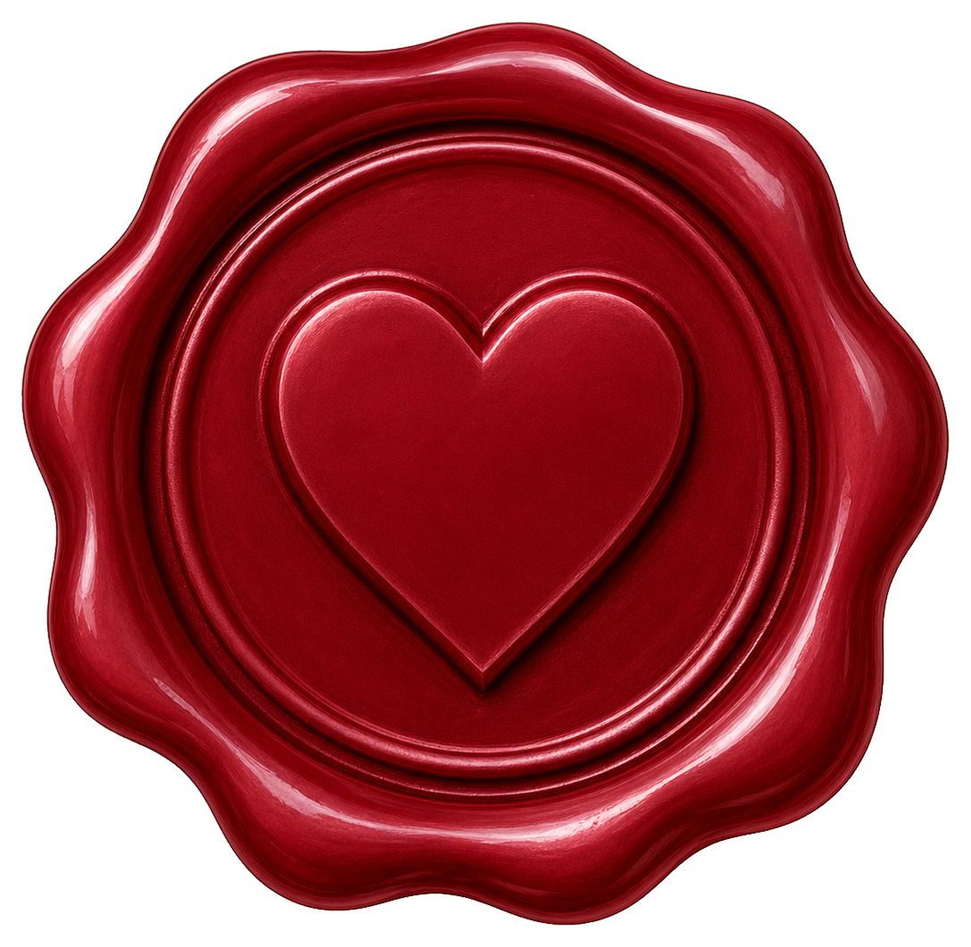 Preview for Burgundy Heart Wax Seal Sticker