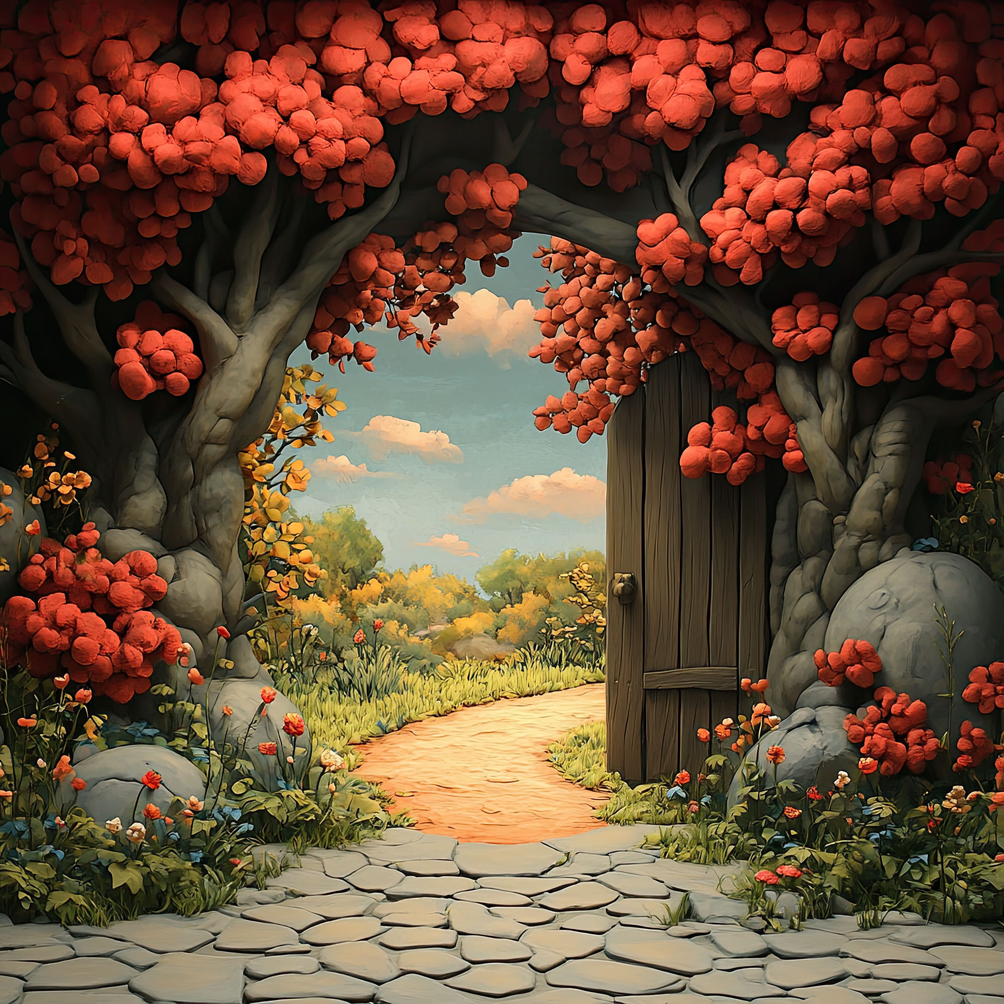Preview for Mystical-garden-entrance-nature-backdrop-background-5409f