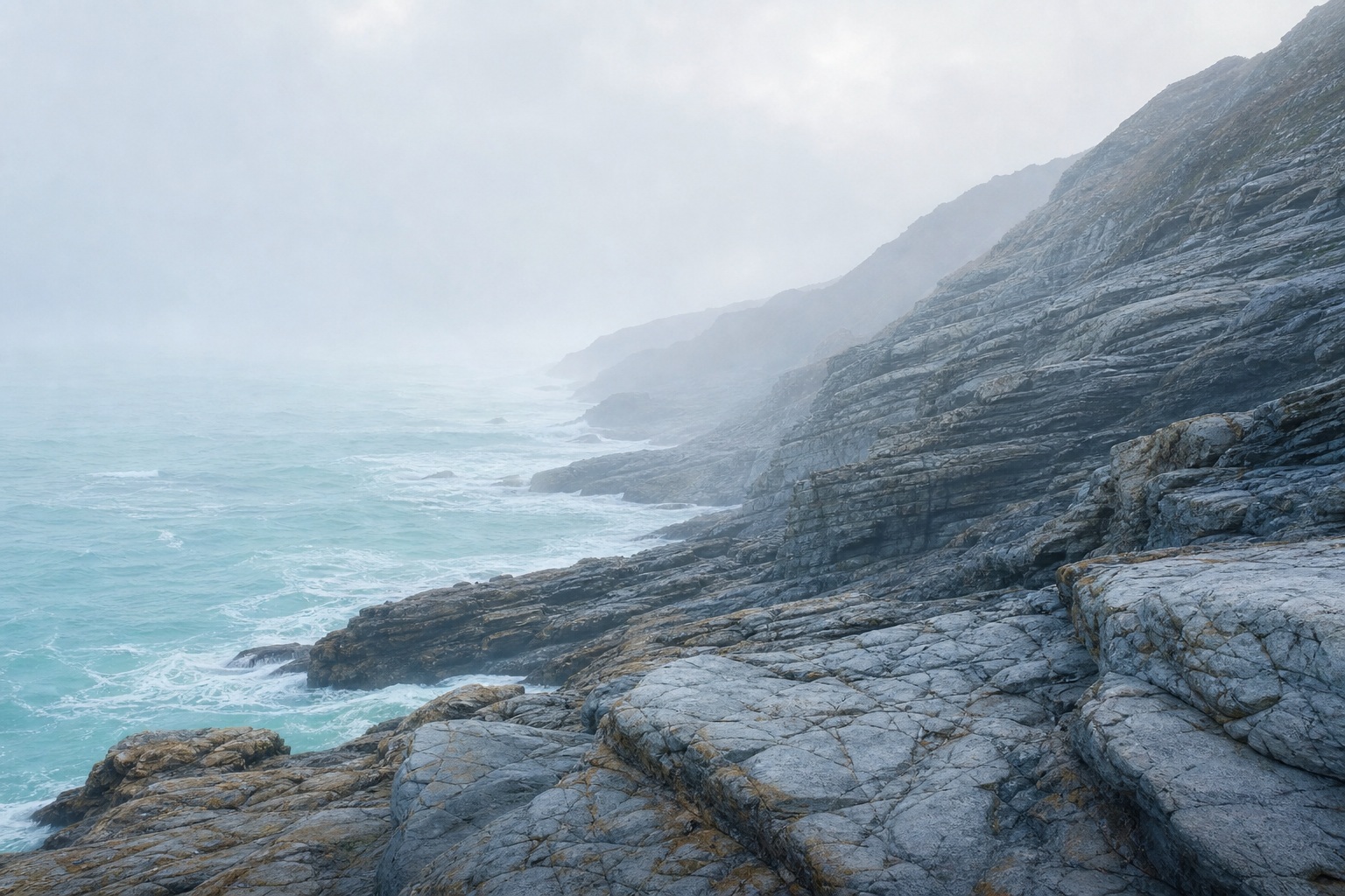 Preview for Pale Aqua Coastal Cliffs Background