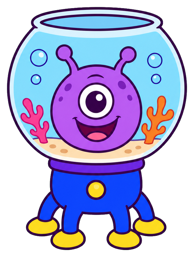 Preview for Funny Cartoon Alien Sticker