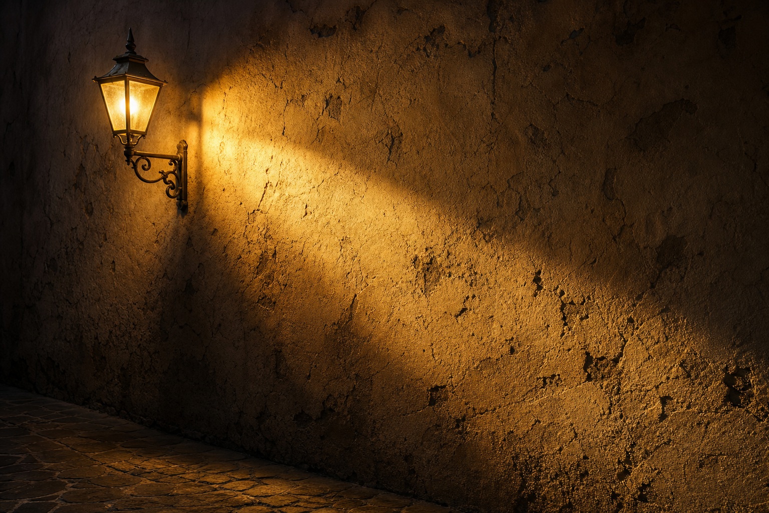 Preview for Amber Wall Lamp Night Street Background