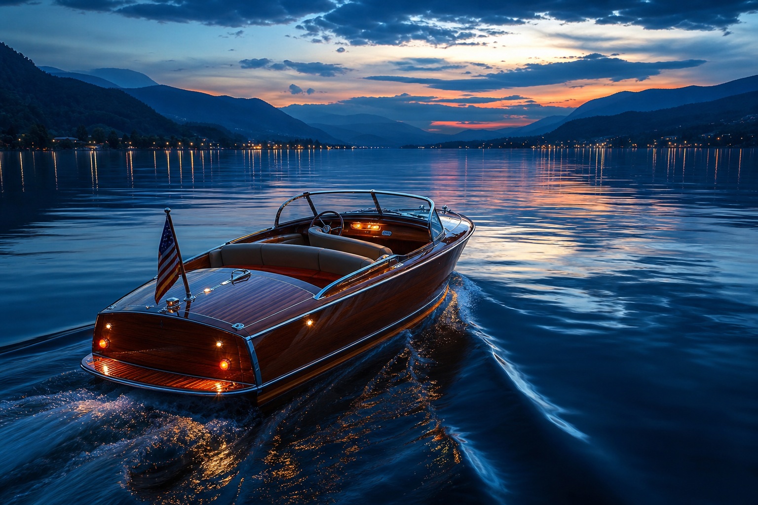 Preview for Classic Wooden Boat Blue Hour Background