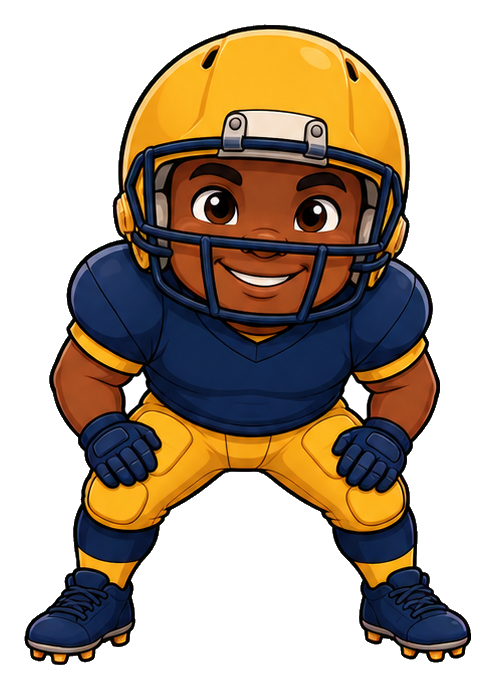 Preview for Golden Ready Stance Lineman Football Sticker