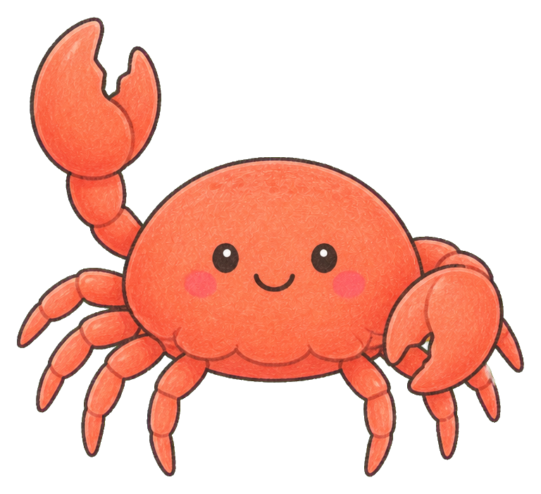 Preview for Kawaii Crab Wave Sticker