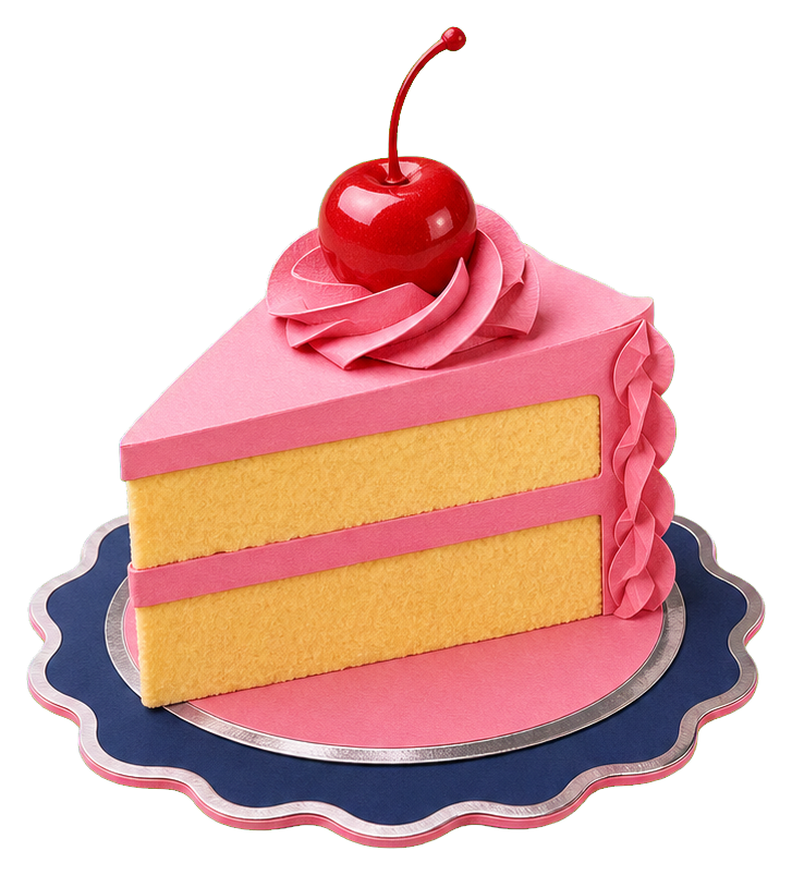 Preview for Pink Cake Slice Cherry Sticker