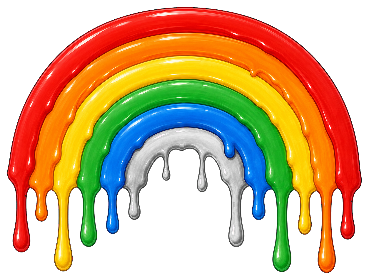 Preview for Rainbow Dripping Paint Arc Sticker