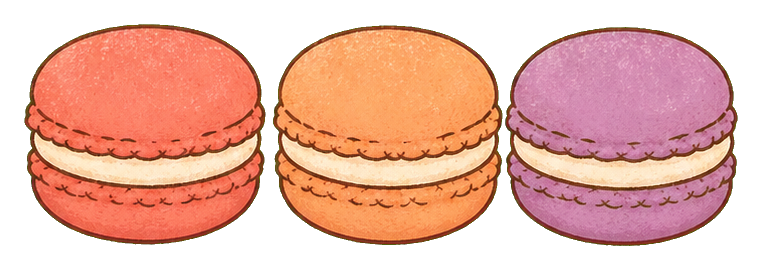 Preview for Coral Peach And Lilac Macaron Trio Sticker