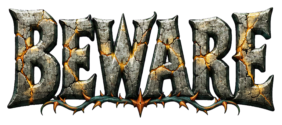 Preview for Beware Gothic Horror Lettering