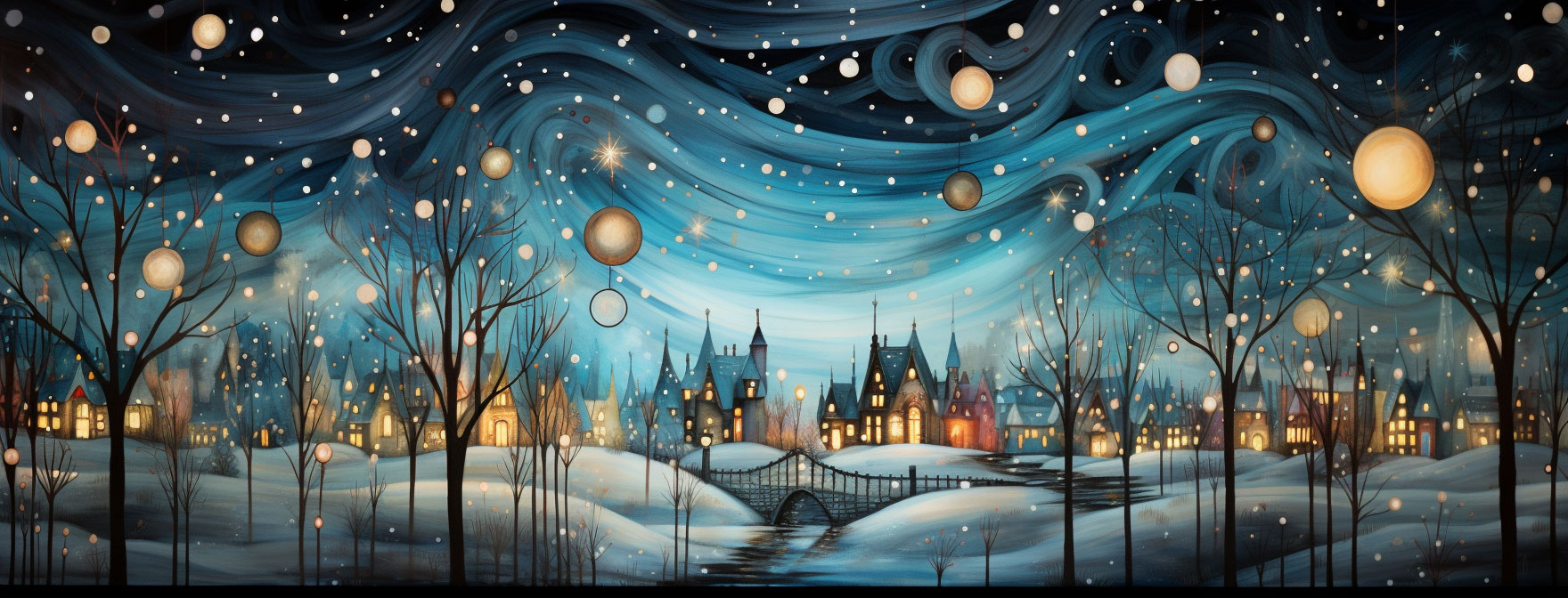 Preview for Winter-night-sky-village-christmas-cover-background-5eb26