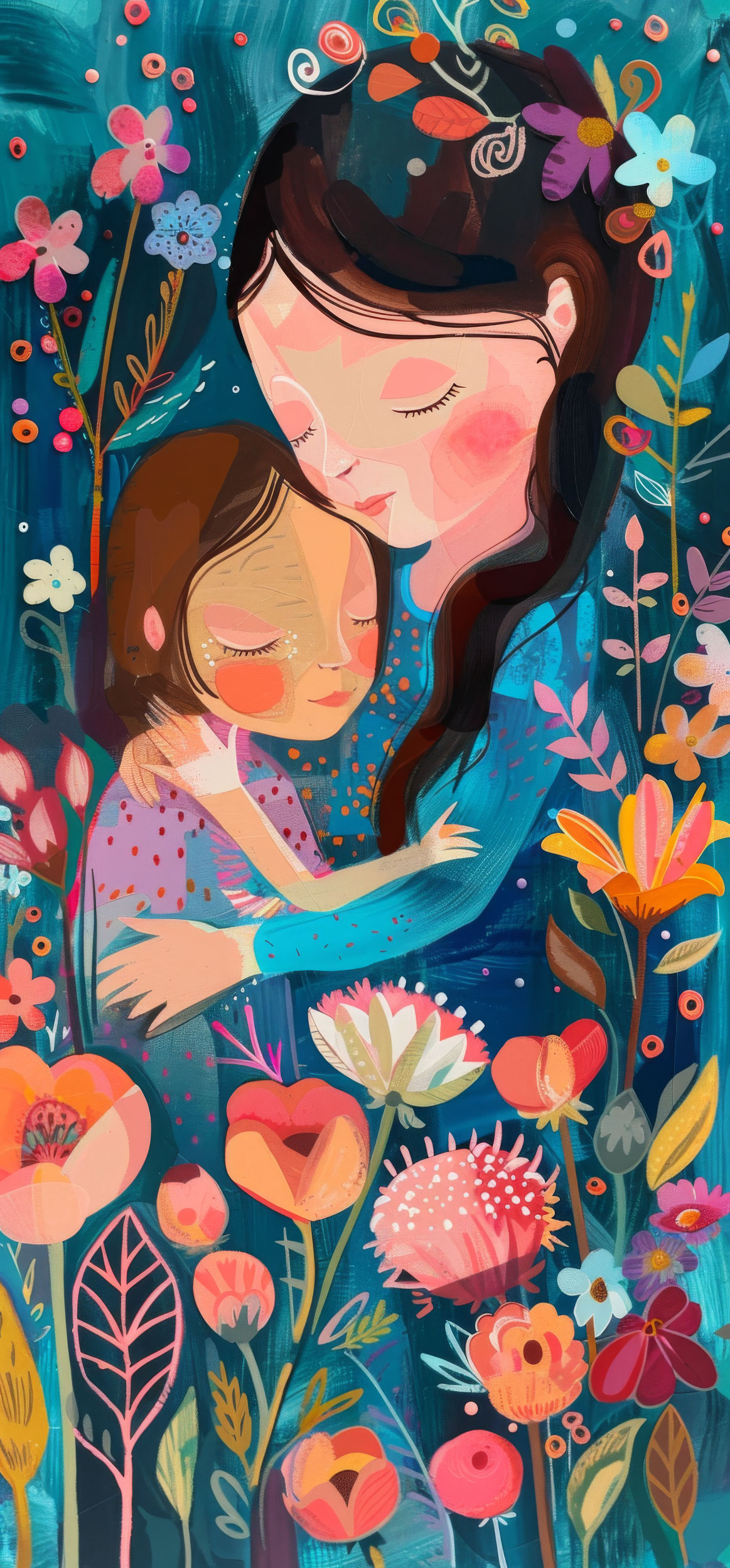 Preview for Mother-daughter-embrace-illustration-mothers-day-background-c0385