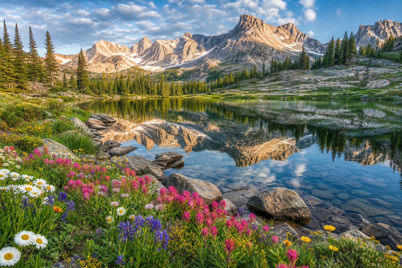 Preview for Mountain Lake Reflection Background