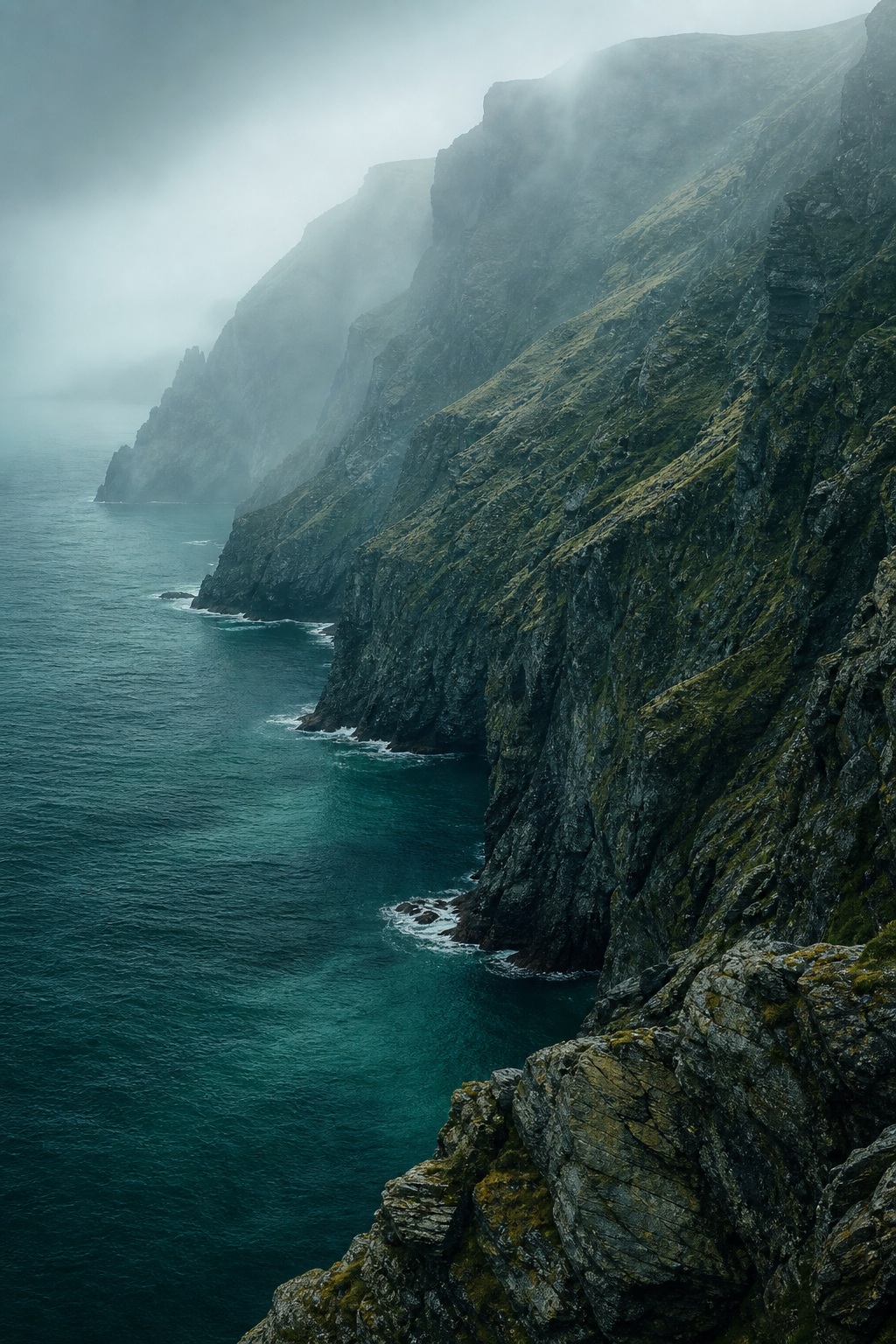 Preview for Misty Coastal Cliffs Background