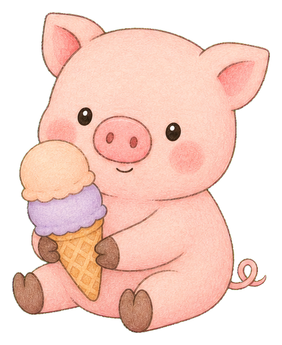Preview for Pig With Ice Cream Sticker